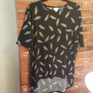 LulaRoe Black Irma FEATHERS